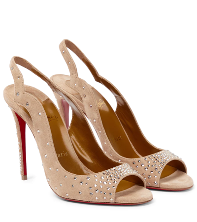 Christian Louboutin Nudes Degrachick Suede Sandals In Nude 3