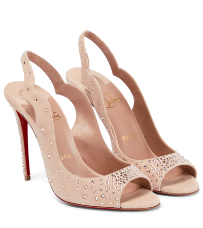 Christian Louboutin Nudes Degrachick Suede Sandals In Nude 2
