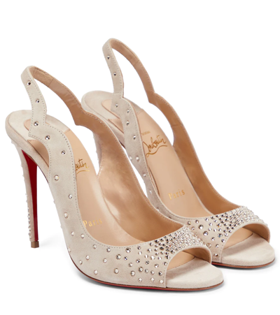 Christian Louboutin Nudes Degrachick Suede Sandals In Nude 1