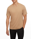 Vince Men's Garment-dyed Crewneck T-shirt In New Camel