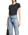 Rag & Bone Luca Slim Short-sleeve Baby Tee In Blk