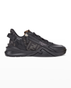 Fendi Flow Side-zip Trainer Sneakers In Nero Grig Nero Ne