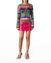 Andersson Bell Striped Open-knit Mohair-blend Sweater In Pink