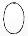 Nakard Mini Tile Riviere Necklace In Black Spinel In 3.5mm Square Blac