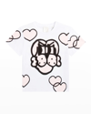 Givenchy X Chito Kids' Bart Dog Hearts Cotton Graphic Tee In 10b-white