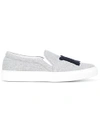 JOSHUA SANDERS NY patch slip-on sneakers,10017GREYJERSEYNY11813007