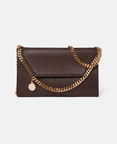 Stella Mccartney Falabella Mini Shoulder Bag In Chocolate Brown