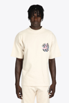 Enterprise Japan S/s State Of Alert Cream Cotton T-shirt With Back Graphic And Slogan In Latte