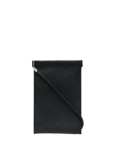 Maison Margiela Black Four-stitch Leather Phone Pouch