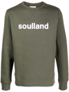 SOULLAND GREEN WILLIE LOGO ORGANIC COTTON SWEATSHIRT,1163104718434124