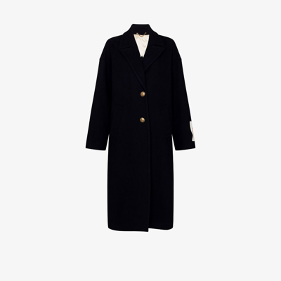 Golden Goose Navy Single-breasted Coat In Blue