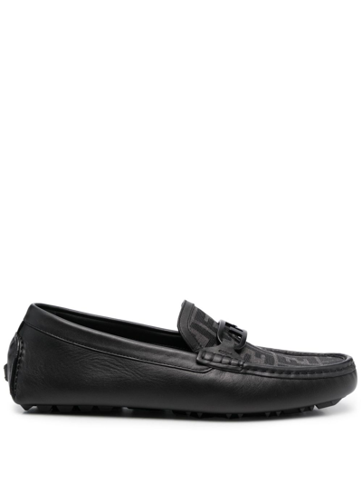 Fendi O'lock Leather Loafers - Men's - Calf Leather/rubber In Black