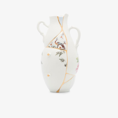 Seletti White Kinstugi Porcelain Vase