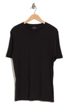Vince Short Sleeve Slub Crewneck T-shirt In Black