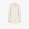 NANUSHKA WHITE MERSEY SINGLE-BREASTED BLAZER - WOMEN'S - POLYESTER/COTTON/VISCOSE,NW22PFJK0057318038470