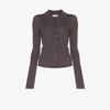 Low Classic Grey Open Front Ribbed Knit Cardigan In Grey