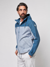 Faherty Organic Cotton Blend Rain Jacket In Blue Water/grey Smoke