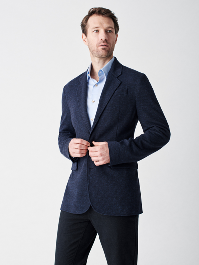 Faherty Reserve Knit Twill Blazer In Navy Twill Melange
