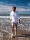 Faherty Seasons Knit Button-up Shirt In White
