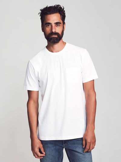 Faherty Sunwashed Pocket T-shirt In White