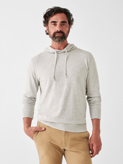 Faherty Sunwashed Slub Hoodie In Light Grey Heather