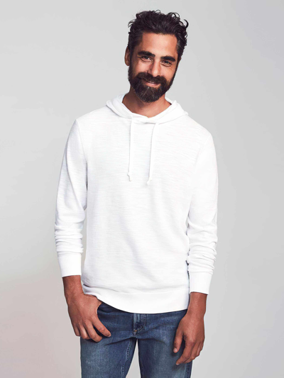 Faherty Slub Cotton Hoodie In White