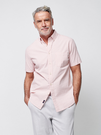 Faherty Short-sleeve Stretch Playa Shirt In Rose Fishscale