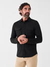 Faherty Legend Sweater Shirt Heathered Black Twill L In Heathered Black Twill