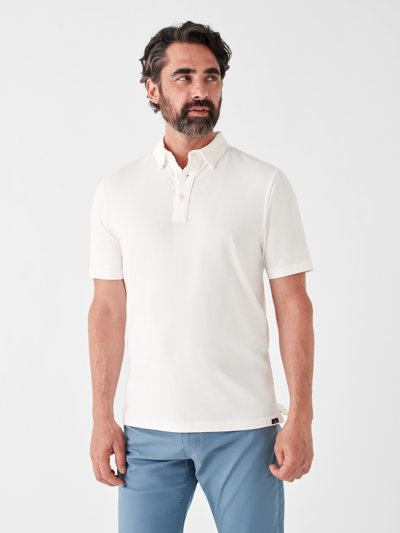 Faherty Short Sleeve Movement Pique Polo In White