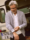 Faherty Shawl-collar Cotton And Cashmere-blend Cardigan In Light Grey Marl