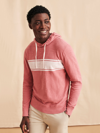 Faherty Surf Stripe Pullover Hoodie In Summer Red