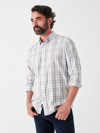 Faherty The Movement Check Button-up Shirt In Grey Cream Plaid
