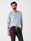 Faherty Cloud Henley In Light Blue Heather