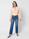 Faherty Willa Organic Cotton Ruffled Pintucked Blouse In Vanilla Cream