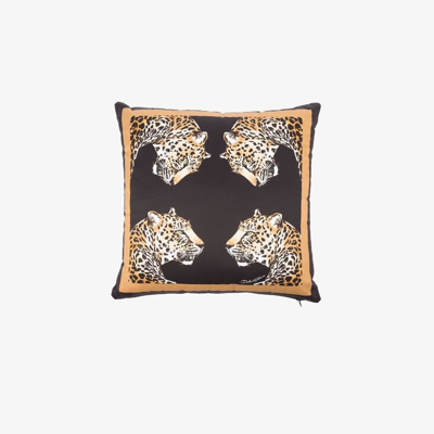 Dolce & Gabbana Duchesse Cotton Cushion Small Multicolor Unisex Onesize In Black