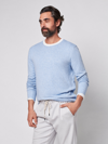 Faherty Cloud Cotton Blend Polo In Ivory/light Blue