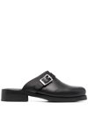 Our Legacy Ssense Exclusive Black Leather Camion Mule Loafers In Schwarz