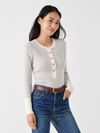 Faherty Mikki Henley Sweater In Neutral Colorblock