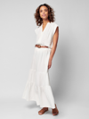 Faherty Valentina Tiered Organic Cotton Maxi Skirt In White