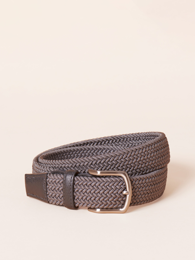 Faherty Woven Belt In Grey