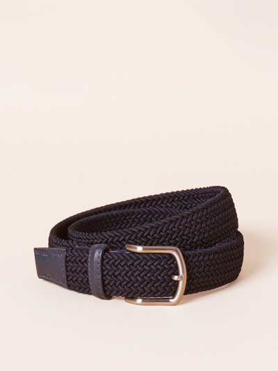 Faherty Woven Belt In Navy