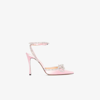 Mach&mach Double Bow Crystal-embellished Satin Pumps In Pink