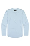 Goodlife Tri-blend Long Sleeve Scallop Crew T-shirt In Cool Blue