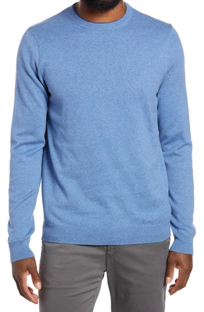 Nordstrom Cotton & Cashmere Crewneck Sweater In Blue Dutch Heather