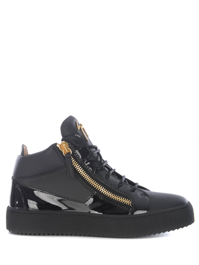 Giuseppe Zanotti Leather Sneakers In Nero