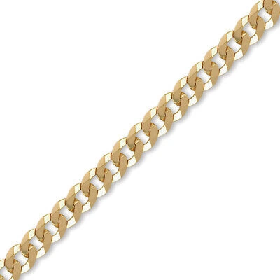 Pre-owned Jewelco London Mens 9ct Gold Flat Curb 8.4mm Chain Bracelet, 8.5 Inch