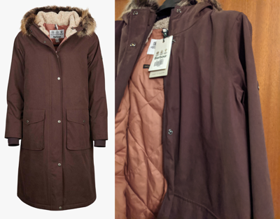 Pre-owned Barbour Leathes Waterproof Longline Parka(java Autumn Red)21" Ptp(size 12)rp£259