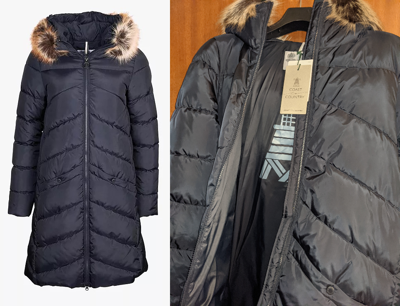 Pre-owned Barbour Rockcliffe Coast To Country Quilted Hood Coat(navy)22"ptp(size 14)rp199
