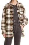 Isabel Marant Étoile Harveli Wool-blend Plaid Shirt Jacket In Ecru
