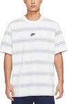 Nike Sportswear Premium Essentials Stripe Organic Cotton T-shirt In White